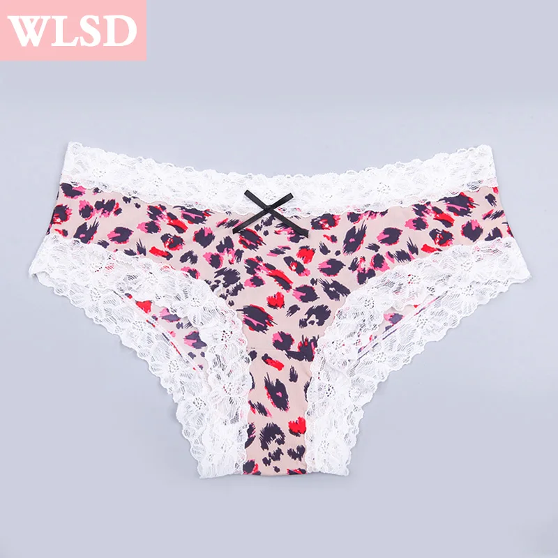 

WLSD Sexy Panties Women LaceNylon Seamless Briefs Cute Bow Girls Multicolor Lingerie Sexy Transparent Female Pants Underpants