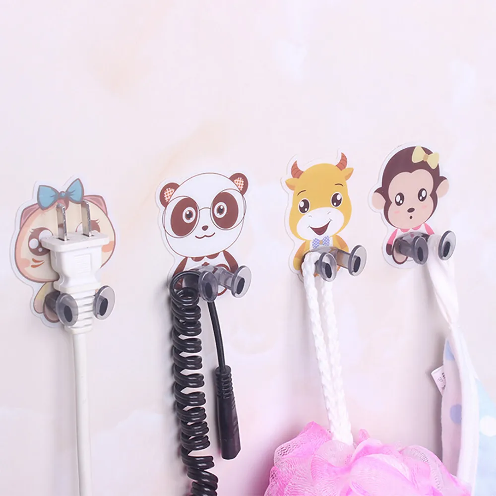 

1PCS Cartoon Animal Cute Sucker Toothbrush Wall Holder Suction Cup Bathroom plug Hooks Storage Home Accessories S#70