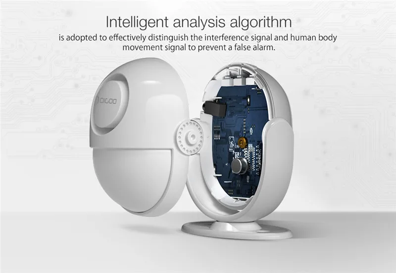 DIGOO DG-LADA 433 МГц инфракрасный детектор движения многофункциональная умная домашняя система охранной сигнализации PIR хост и сирена