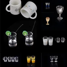 1/2/4/10/13 шт. 1/12 вина Стекло чашки кукольный домик миниатюра Кубок Стекло Кубок Пивная кружка Кукольный дом Кухня наборы игрушечной мебели аксессуары