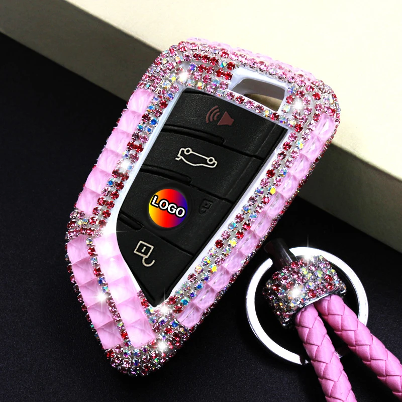 

Car Key Case Protector Shiny Diamond for BMW X1 X3 X5 X6 525i M760Li 740li 730 F15 F16 G30 F46 F48 F39 G11 F07 Car Accessories