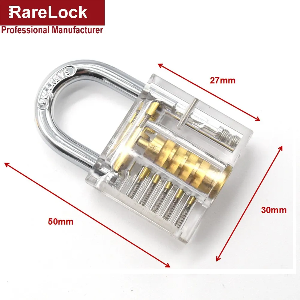 Rarelock слесарный замок, набор инструментов, прозрачный видимый выбор, вырезанный замок для удаления ключа, крючок для начинающих aa