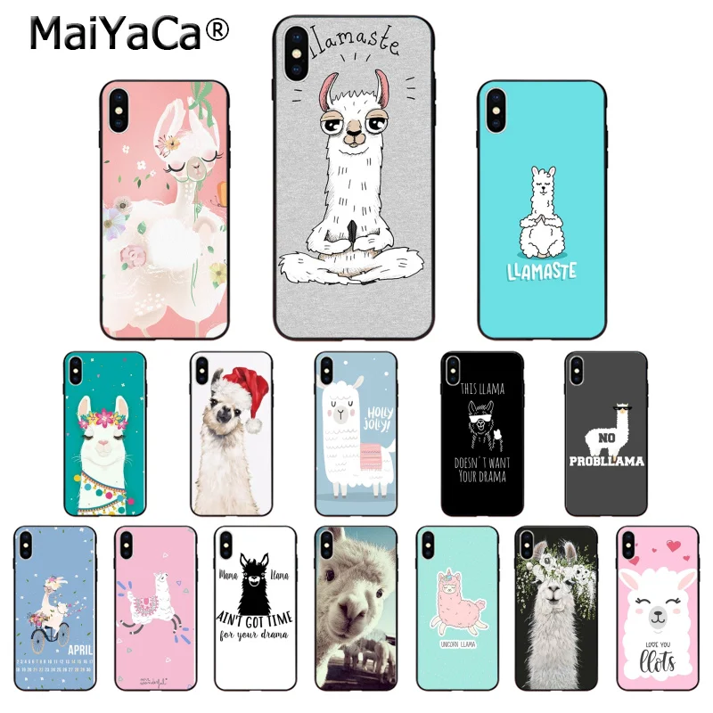 MaiYaCa Llama Alpacas животное ТПУ Мягкий силиконовый чехол для телефона чехол для iPhone 6S 6plus 7plus 8 8Plus X Xs MAX 5 5S XR