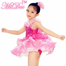 Lovely Ballet Dance Dress Sequin Leotard Ballerina Tutu Dance Dress Girls Party And Wedding Flower Girls Dresses
