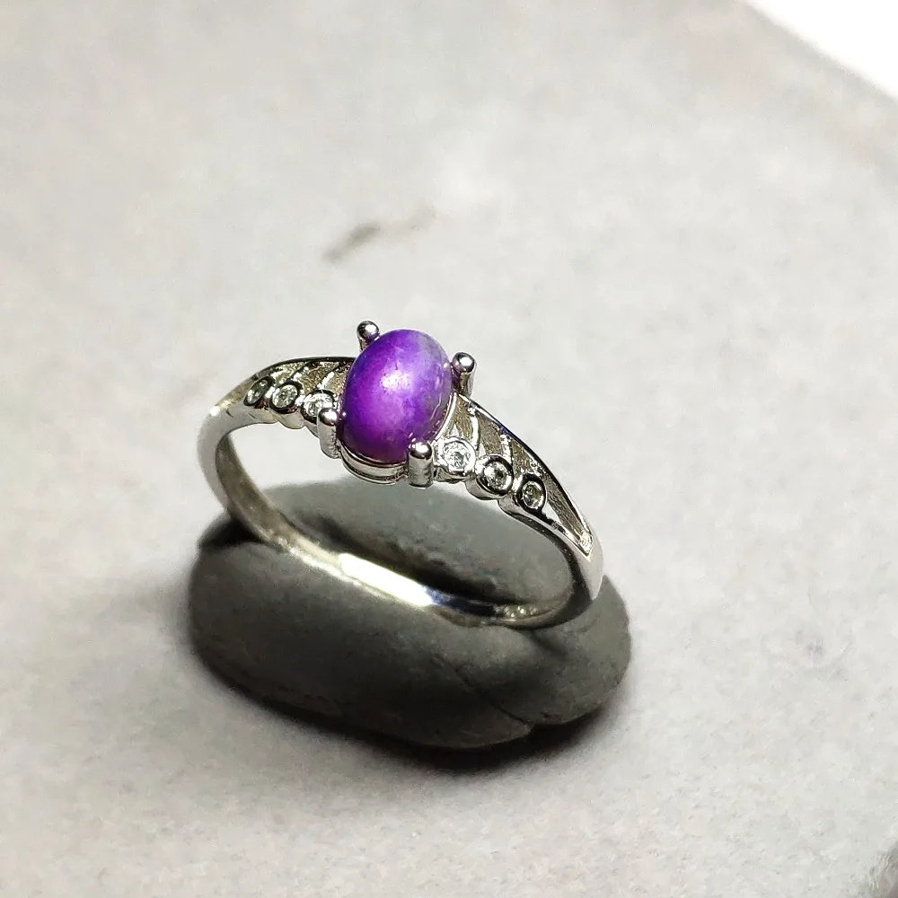 

Top Quality Natural Purple Sugilite Jewelry Healing Stone Adjustable Woman Lady Ring Silver 6mm Bead South Africa Sugilite AAAAA
