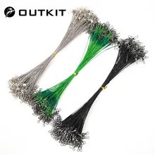 OUTKIT 20 шт./лот рыболовная приманка Trace Rope Wire Leader Line поворотные снасти спиннинг на акулу с 15 см, 20 см, 24 см, 30 см Pesca