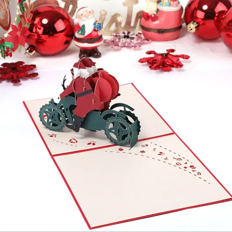  3D Pop Up Handmade Greeting Card Santa Claus Christmas Wedding Invitation Craft - 32965935236