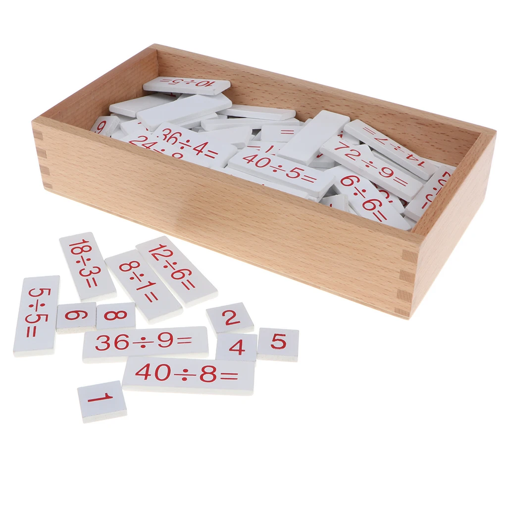 Montessori Mathematics Aids - Wooden Arithmetic Box Early Math Number Puzzle Educational Family Set Toy - Division