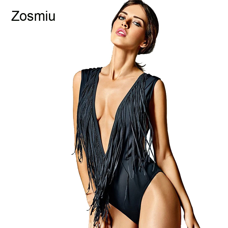 Zosmiu Maillot De Bain Для женщин Sexy глубокий v-образный вырез НЧ Одна деталь Купальники