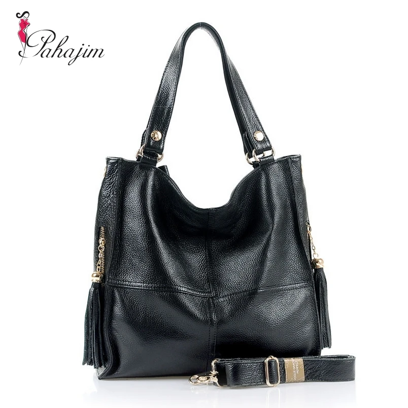 

FLYINDANCE Hot genuine leather women's handbag Cowhide one shoulder bag women messenger bag black and brown color