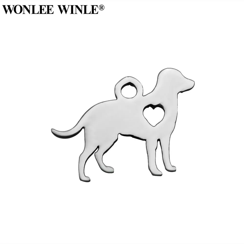 Wonlee Winle DIY полностью полированная нержавеющая сталь 316l любовь моя собака животные Подвески для браслета Ожерелье Изготовление ювелирных изделий