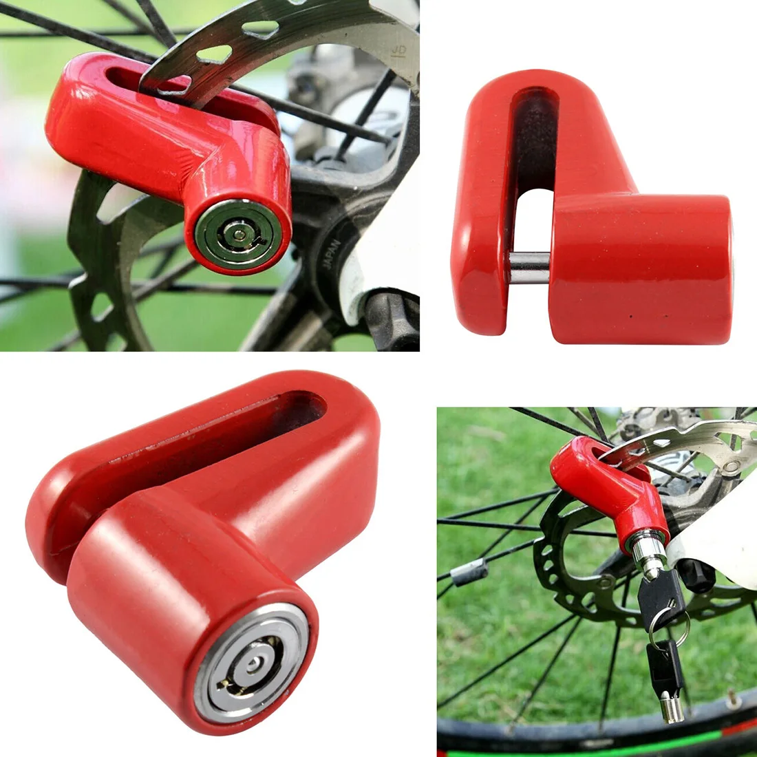 Motorcycle Bicycle Lock Sturdy Wheel Disc Brake Security Anti Thief