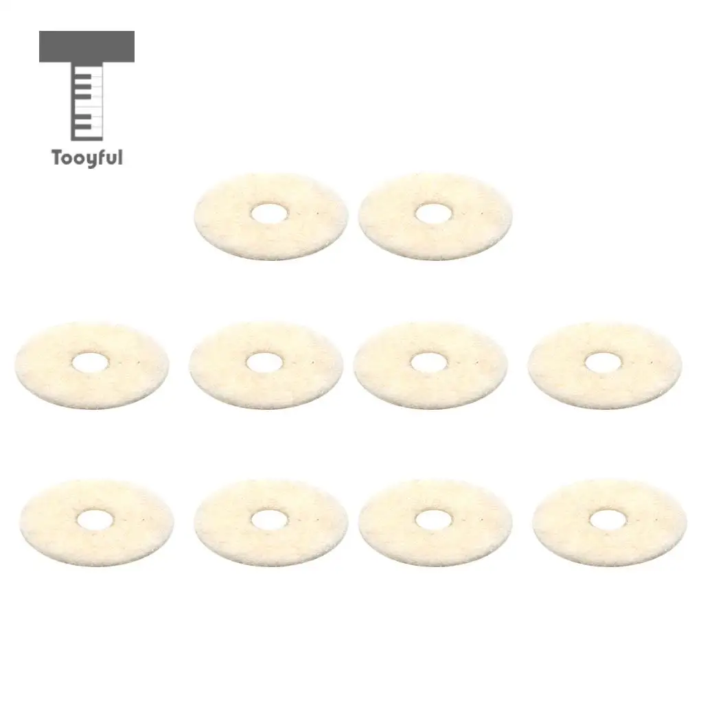 10pcs Safety Felt Guitar  Strap Block Lock Saver Washer for Acoustic Electric Guitar Bass Parts Accessories Light Yellow