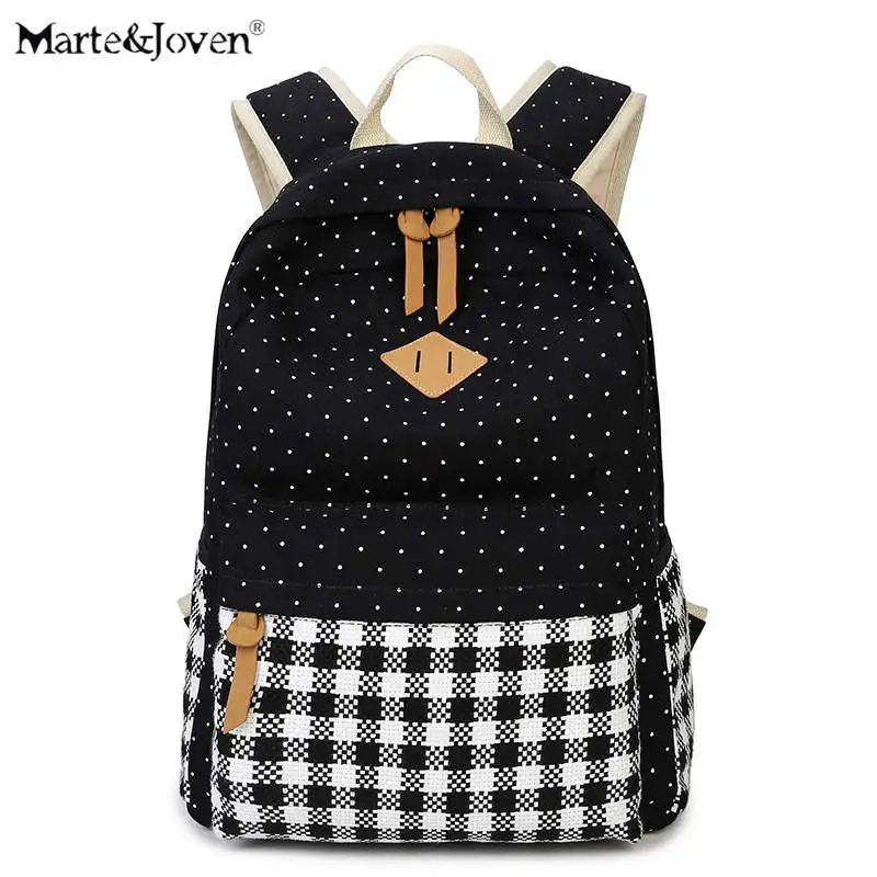 

Hot Selling Plaid Printing Canvas Backpack Brand Design Fashion Preppy Style Unisex School Bags Women's Laptop Travel Bag