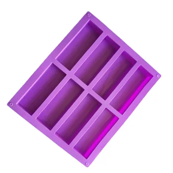 

Stock wholesale 8 long square soap silicone cake mold XG220