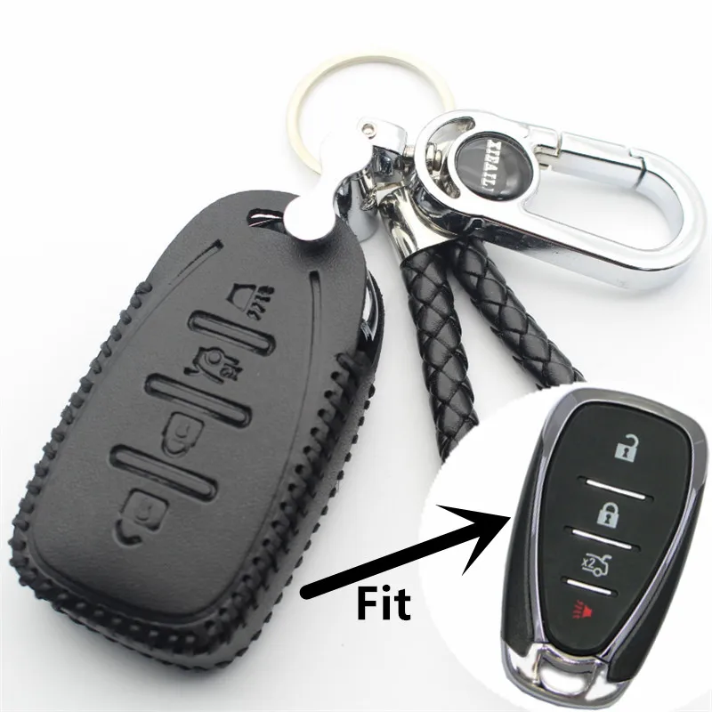 

XIEAILI Genuine Leather Car Styling 4Button Smart Key Case Cover For Chevrolet New Cruze/Malibu XL (B) M327