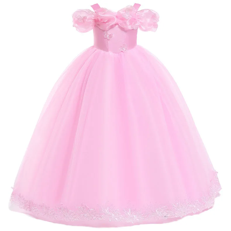 

5295 Retail Maxi Fairy Princess Costume Embroidery Baby Girl Dress Summer Wedding Party Kids Dresses For Girls baby girl clothes