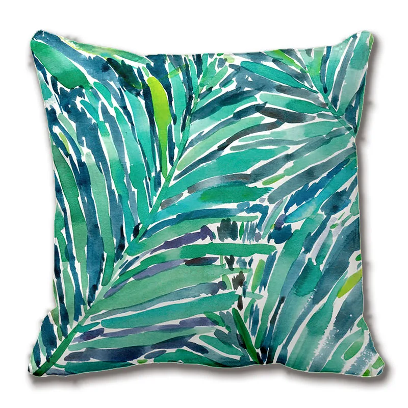 Tropical Canopy Palm Jungle Watercolor Pattern Throw Pillow Case