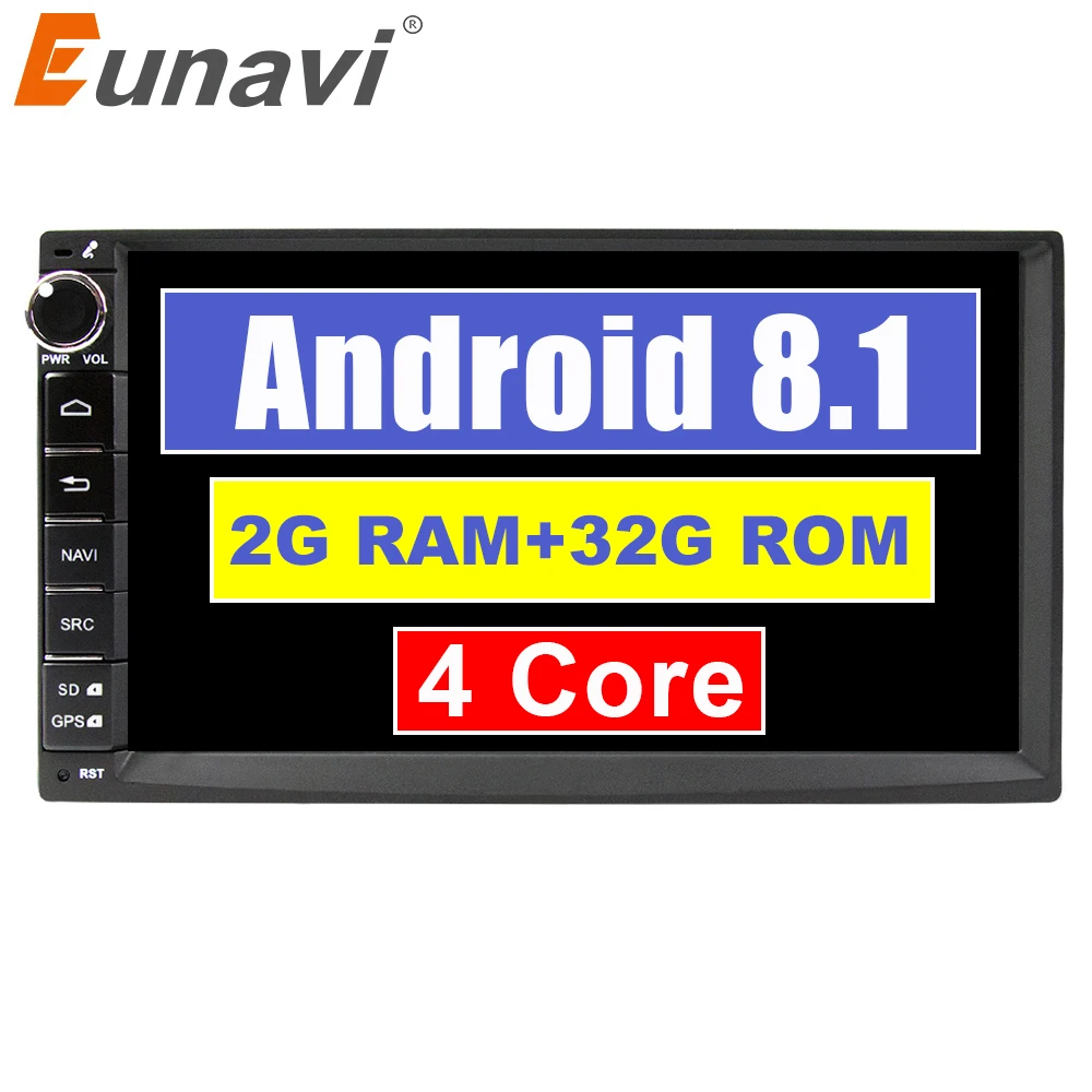 

Eunavi Android 8.1 TDA7851 7 inch Universal Car Audio Stereo GPS Navigation Double 2 Din 1024*600 HD Car Radio Multimedia Player