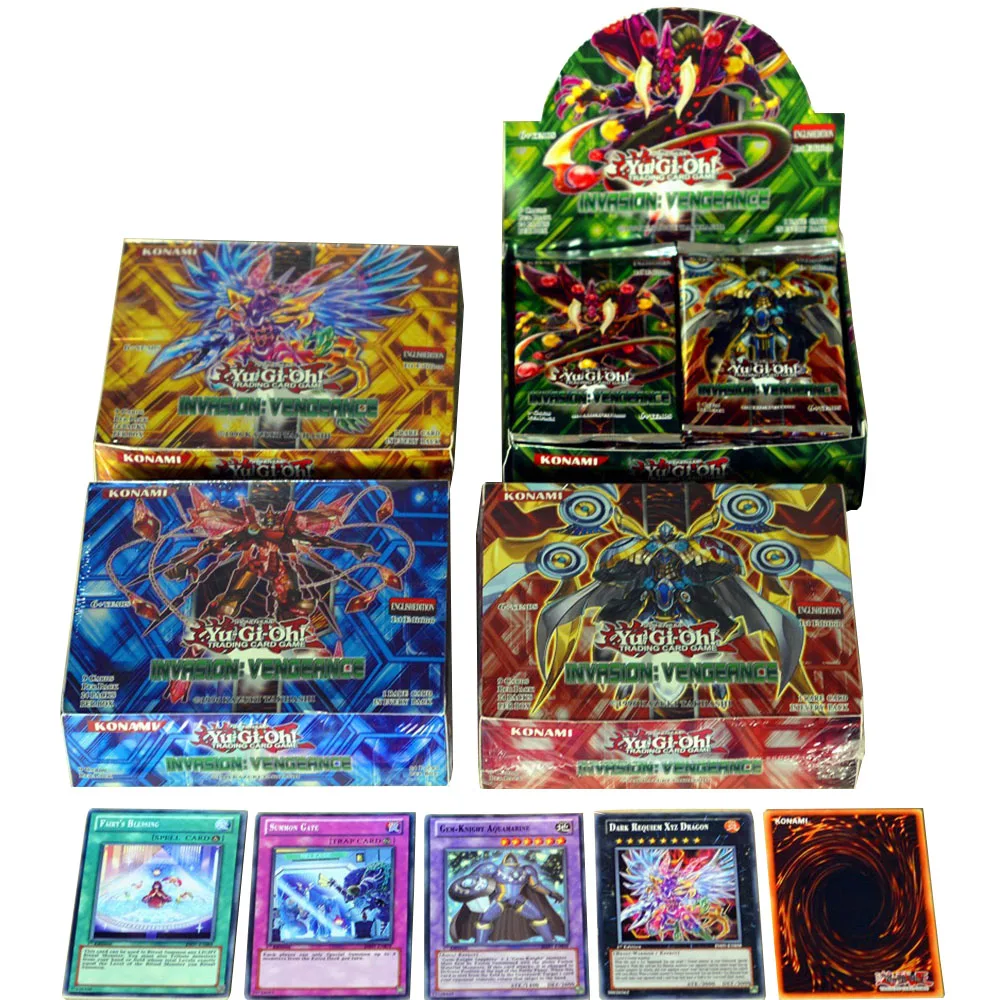YUGIOH 216 шт. набор с коробкой yu gi oh Аниме игровая коллекция карт дети мальчики