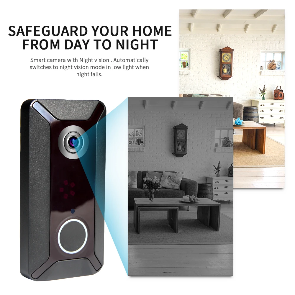 Home Security Cloud WIFI Doorbell Smart IP   Intercom Video Door Phone Door Bell Camera For Apartments IR Alarm Wireless Securit