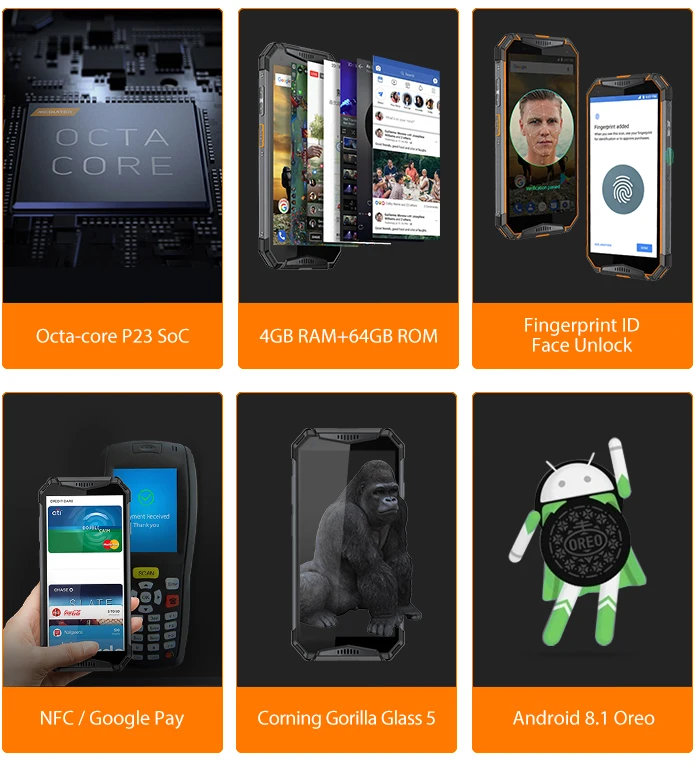Смартфон Ulefone Armor 3T на Android 8 1 восемь ядер экран 5 7 дюйма 4 Гб + 64 ГБ|Смартфоны| |
