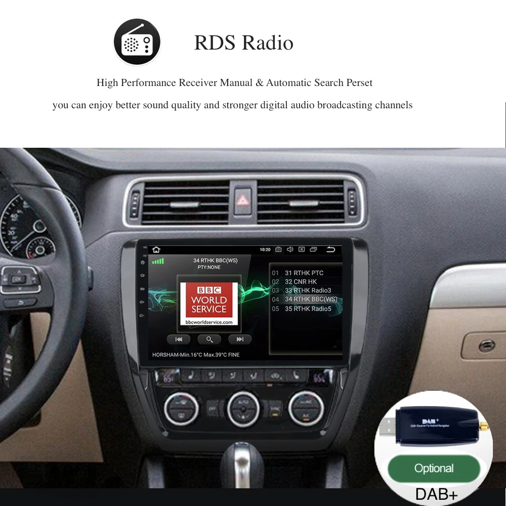 Discount Car Audio GPS for VW Jetta 2012 2013 2014 2015 Multimedia Android Radio 10.2" full touch Screen Stereo NAVI 4G WIFI RDS USB 10