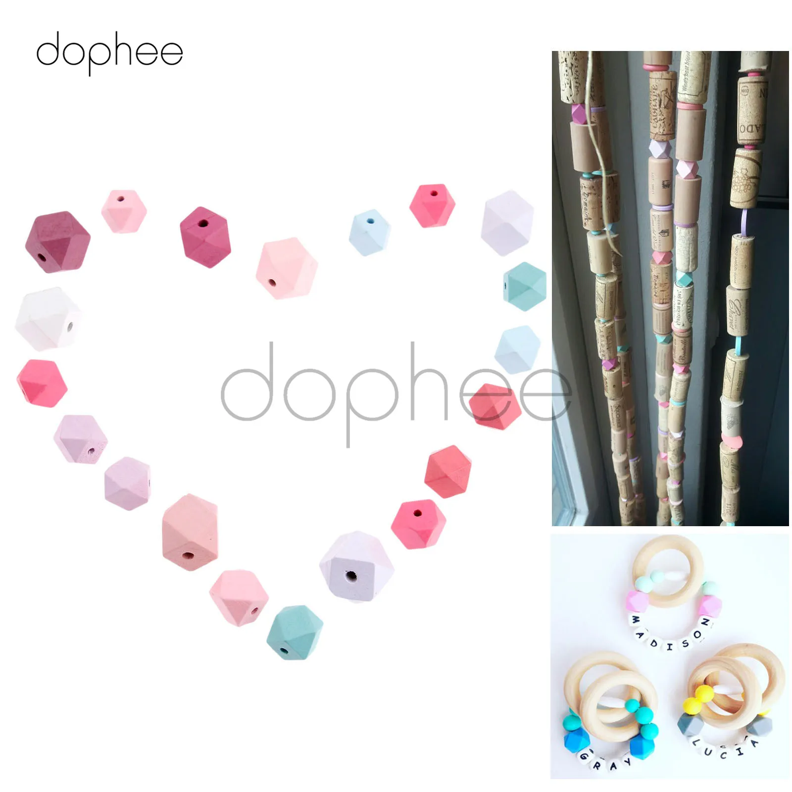 Dophee 50 шт 15 мм смешанные цвета Корона деревянные бусины незаконченная