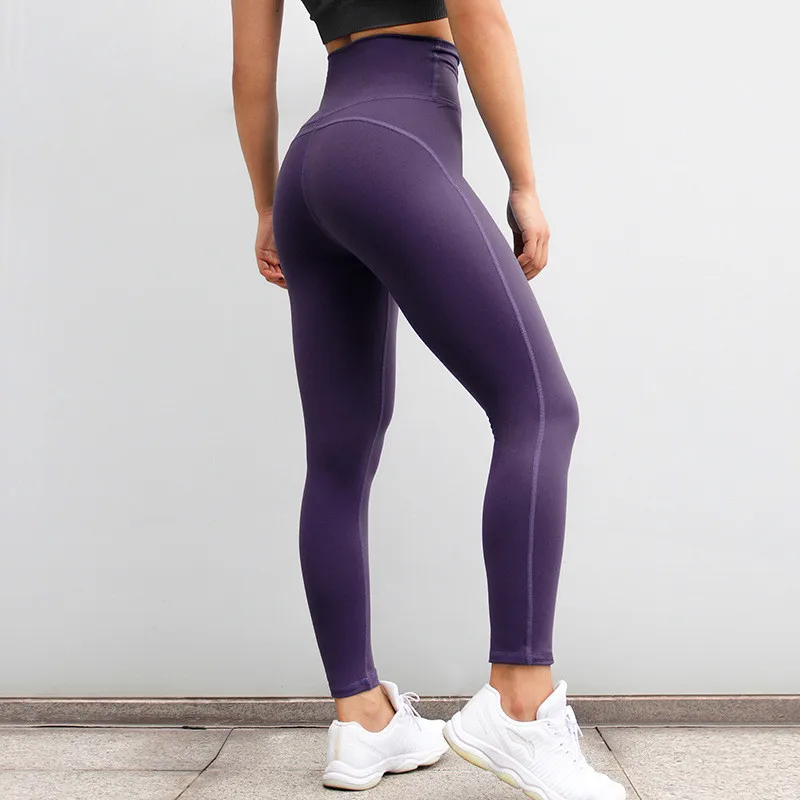 Colorvalue High Waisted Running Sport Leggings Women Plain Push Up Fitness Workout Tights Quick Dry Tummy Control Gym Yoga Pants