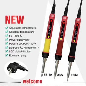 

CXG E60w/90w/110w LCD Temperature Adjustable Electric Soldering Iron EU Plug Lnternal Heating Soldering Station