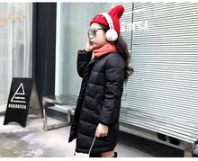 Good quality New Children Winter Jacket Girls WarmThickened Down Coat Kids Causal Outdoor Snow Coat Outerwear with scarf HB1033