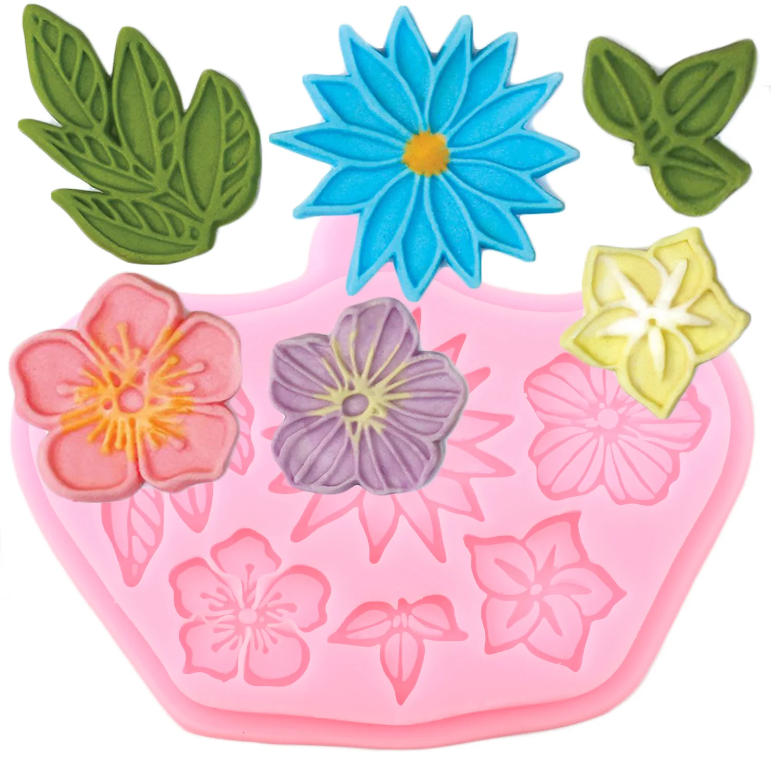 

3D Flower Leaf Silicone Mold Flower Making Fondant Mould Cake Decorating Tools Resin Clay Chocolate Candy Molds