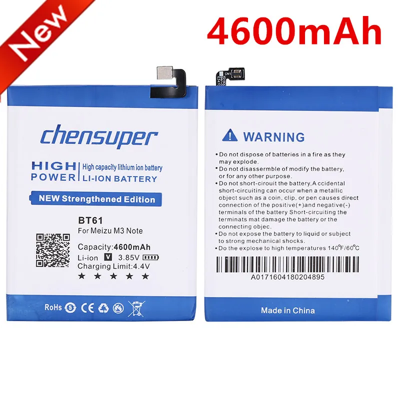 Новинка 3 85 V 4600mAh BT61 литий-ионная умная лампа для Meizu M3 Note(Note 3)/M681H/M681Q/M681 | Мобильные