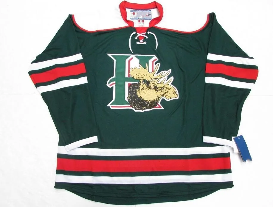 Vintag HALIFAX MOOSEHEADS HOCKEY JERSEY Embroidery Stitched Customize