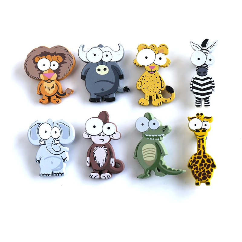 

Nengdou M23 Animal Badges Monkey Elephant Icons Cartoon Badge Wooden Brooches for Children Icons On Backpack Lovely Pin