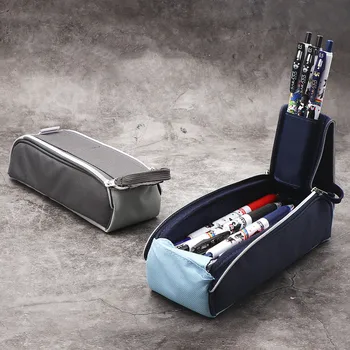 

Square Canvas Pencil Bag Simple Multifunctional Large Capacity Receiving Bag Student Stationery Pencil Box Creative Pencil Box