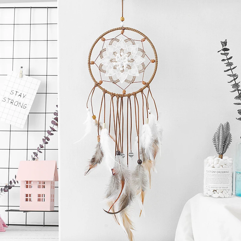 

white nordic dream catcher for kids baby room decoration white dreamcatcher hanging room wall car decoration gift for girl