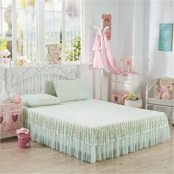 

Peony pattern bud silk bed skirt 3pcs bed sheet bedspreads twin full queen king size purple pink yellow supply