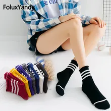 Новинка; сезон весна-осень; женские носки в полоску; повседневные короткие женские носки в стиле Харадзюку; ZSH03CN