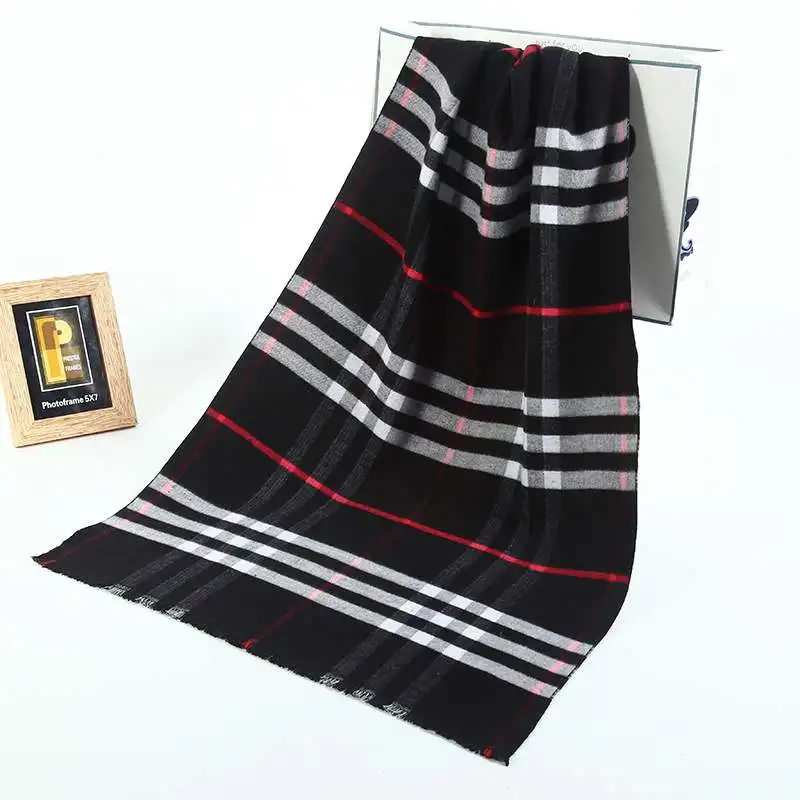 Winter Brand font b Tartan b font Acne Studios Men Business Pattern Scarf Casual Pattern Echarpe