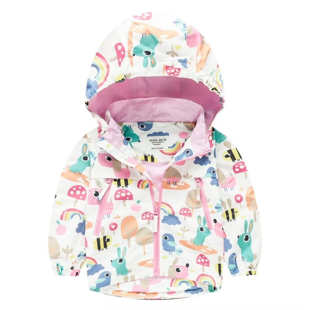 

TYY-03 Autumn Winter Fashion bee Cartoon Coat Hoodie Child Jacket Girls Tops Windbreaker cute Print Thin Coat Summer Thin Jacket
