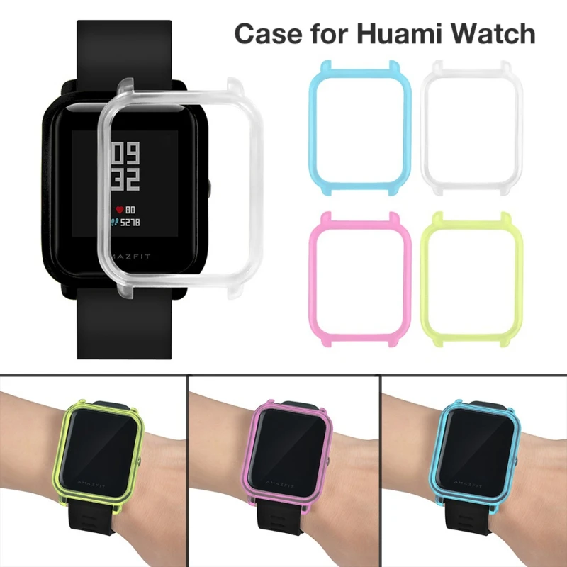 

Crystal Transparent PC Case Cover Protector for Xiaomi Huami Amazfit Bip Smart Watch Colorful Slim Sports Protective Shell Frame