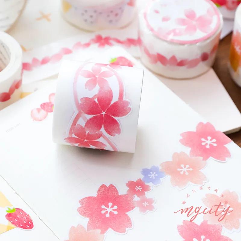 Сакура васи лента в японском стиле розовый цветок девушка дневник планировщик пуля журнал поставок kawaii птица trawberry Милая маскирующая лента