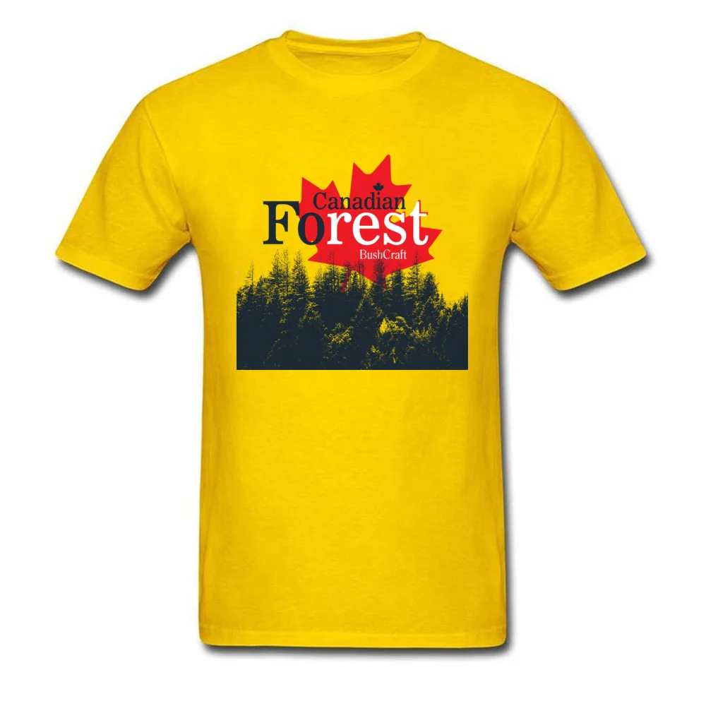 Canadian Forest BushCraft T-shirts for Men Casual Labor Day Tops Tees Short Sleeve Family Camisa Tshirts Crew Neck 100% Cotton Canadian Forest BushCraft yellow