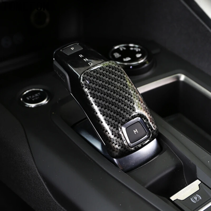 

TOMEFON Matte Carbon Fiber Gear Knob Trim Sticker Cover Gear Shift Knob Frame Trim Stripe Sticke For Peugeot 3008 GT 2017 2018