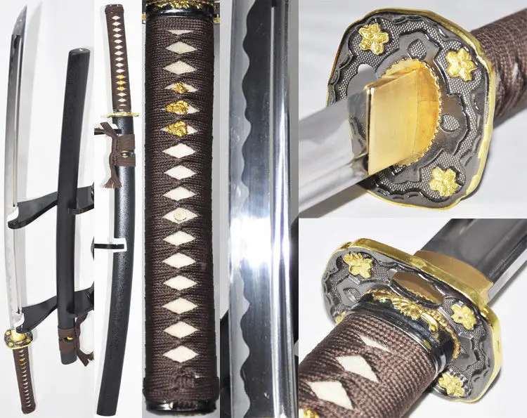 

Full Tang Sharp Blade Sakura Tsuba Battle Ready Katana Japanese Sword #220