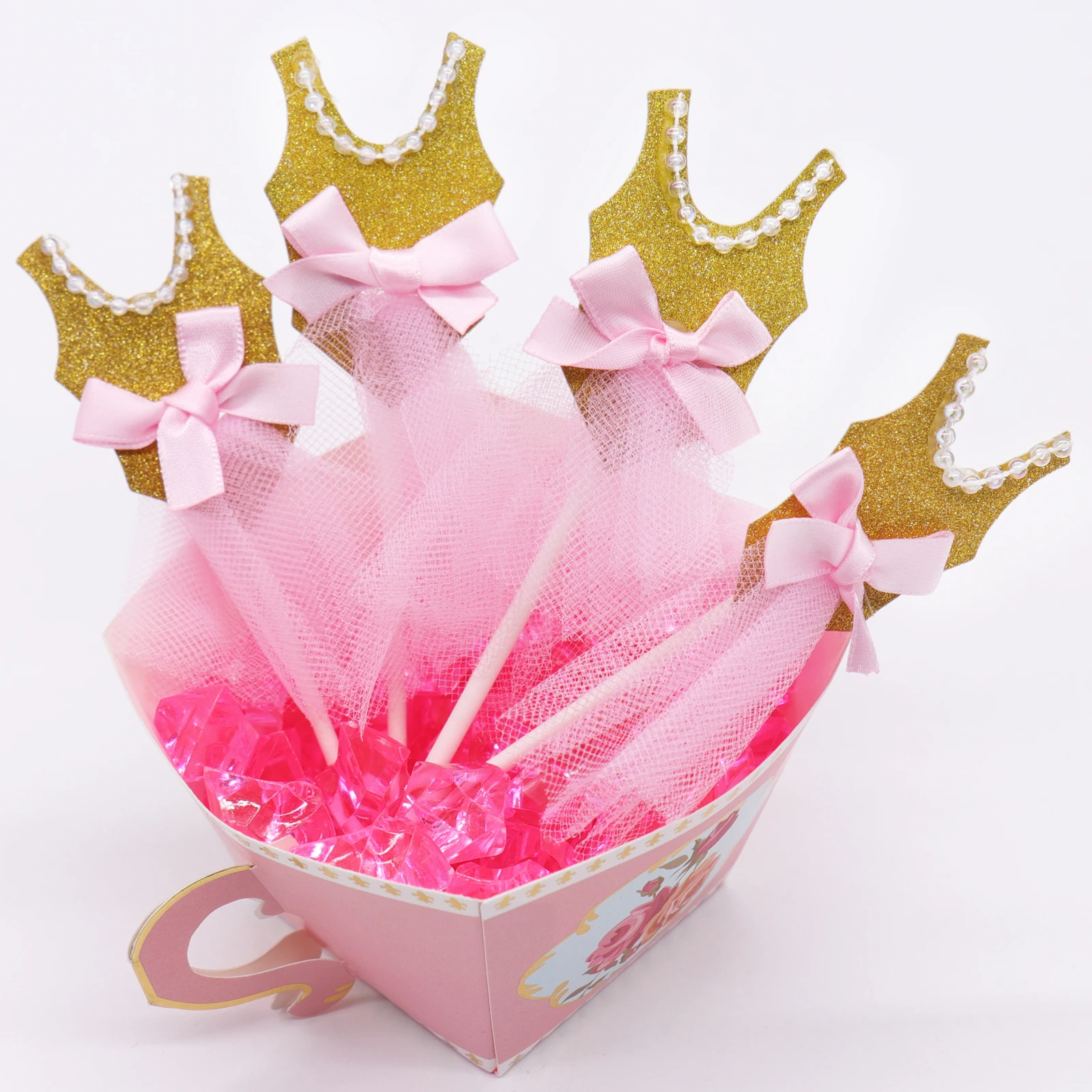 5pcs/lot Princess Skirt Insert Card Cake Topper Decoration with Plastic Stick for Girls Wedding Birthday Party | Дом и сад
