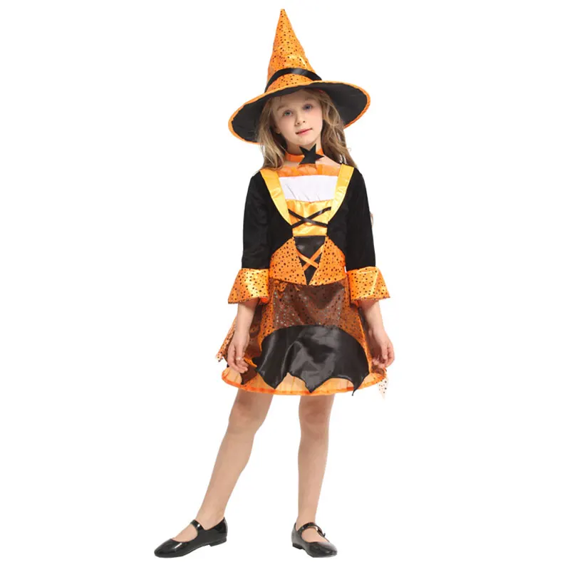 Хэллоуин ведьма костюм дети ведьма девушка косплей для девочек Пурим карнавальное вечерние Mardi Gras костюмы красивый наряд - Цвет: G0303A