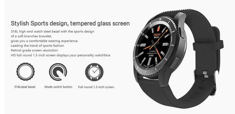DTNO.1 G8 Смарт-часы-телефон с Bluetooth 4,0 SIM карты вызова сообщение напоминание о частоте пульса GS8 Smartwatch для IOS Android 15 шт./лот