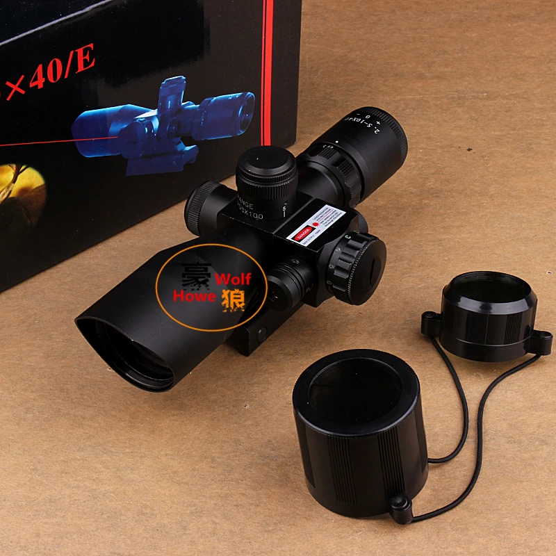 2.5 10X40 Red&Green Dot illuminated Reticle Rifle Scope Laser Sight
